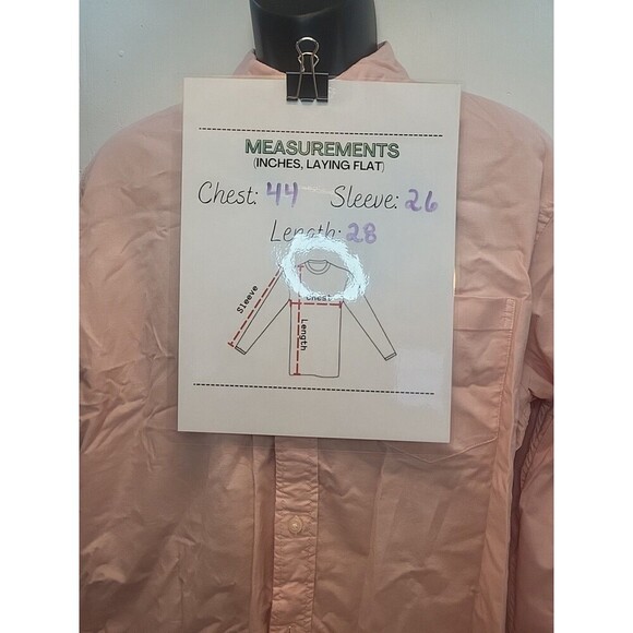 Crown & Ivy Men XL Button Down Peach Collar Long Sleeve Business Classic Fit - Picture 8 of 8